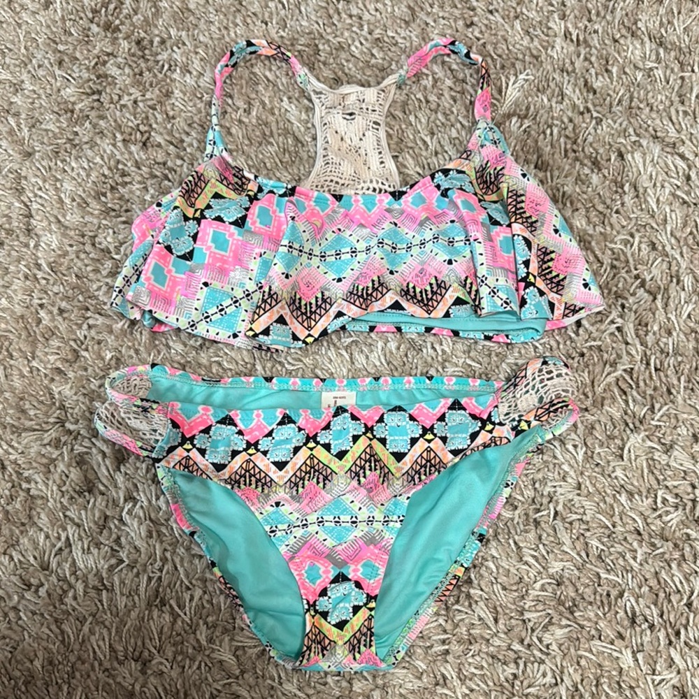 Arizona Jean Company Pink and Blue Bikini Swimwear
